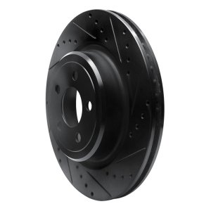 Dodge Charger Brake Rotor (1) - Rear Right - R1 Concepts - Drilled & Slotted - Black - `06-`23